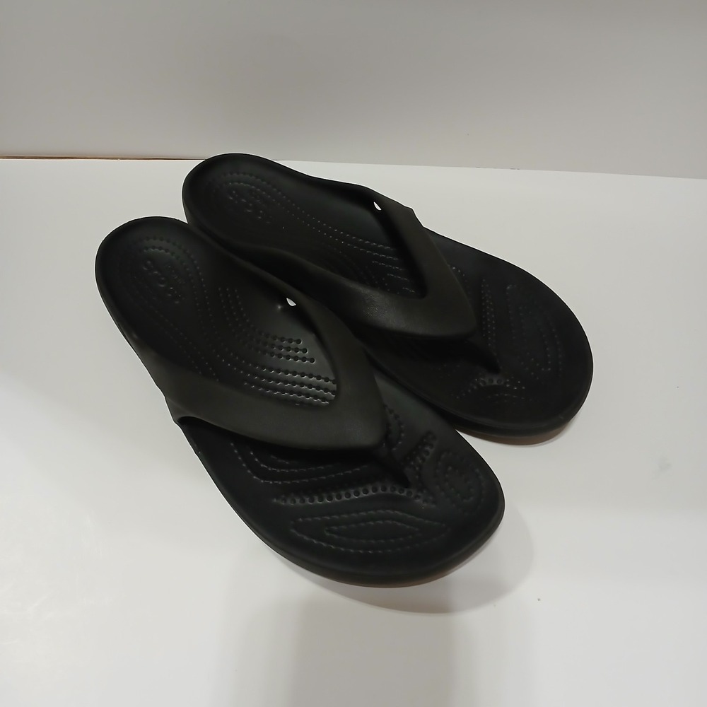 CROCS Kadee II Black Flip Flops Slides Women 8 Slip On Comfort Casual